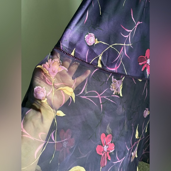 Y2K Whimsigoth Fairy Deep Purple Satin Slip Dress Size Large - Picture 5 of 11